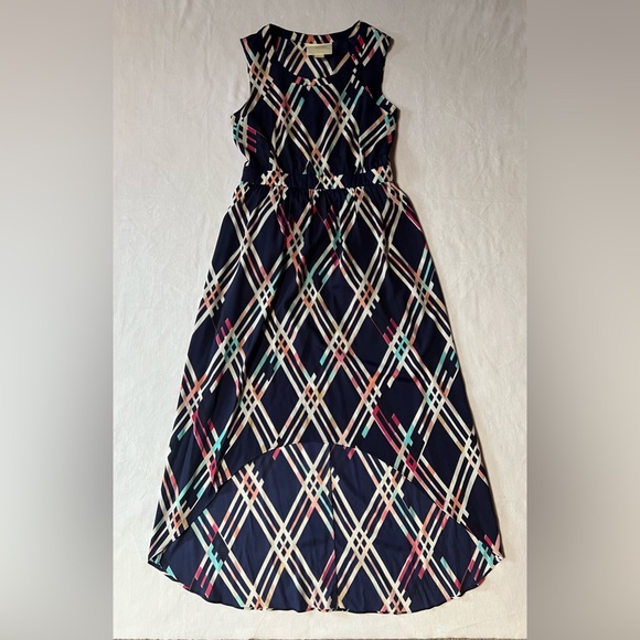 Anthropologie Blue and White Asymmetrical High-Low Sundress - Picture 4 of 12